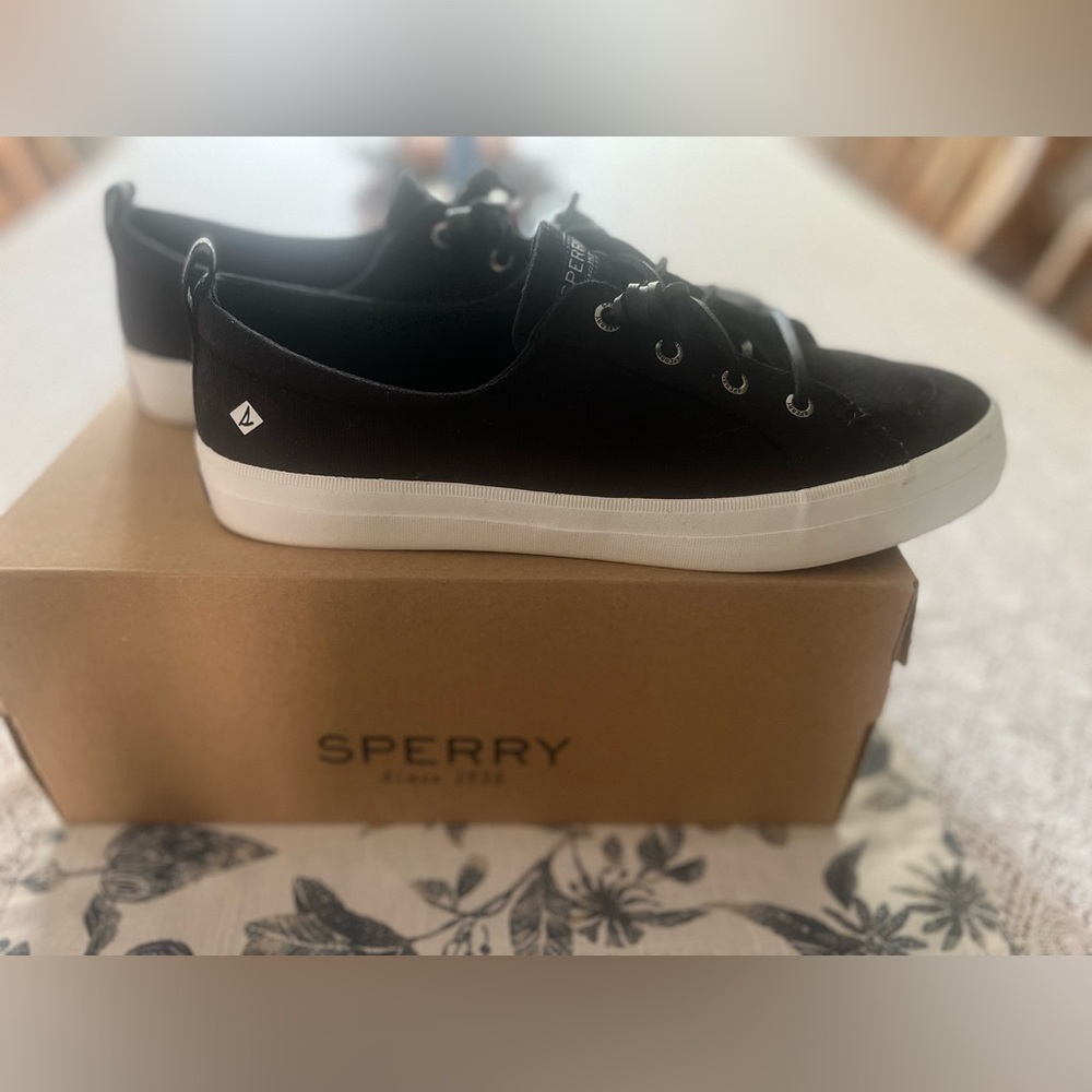 Sperry Crest Vibe Linen Sneakers, Black - Picture 3 of 8